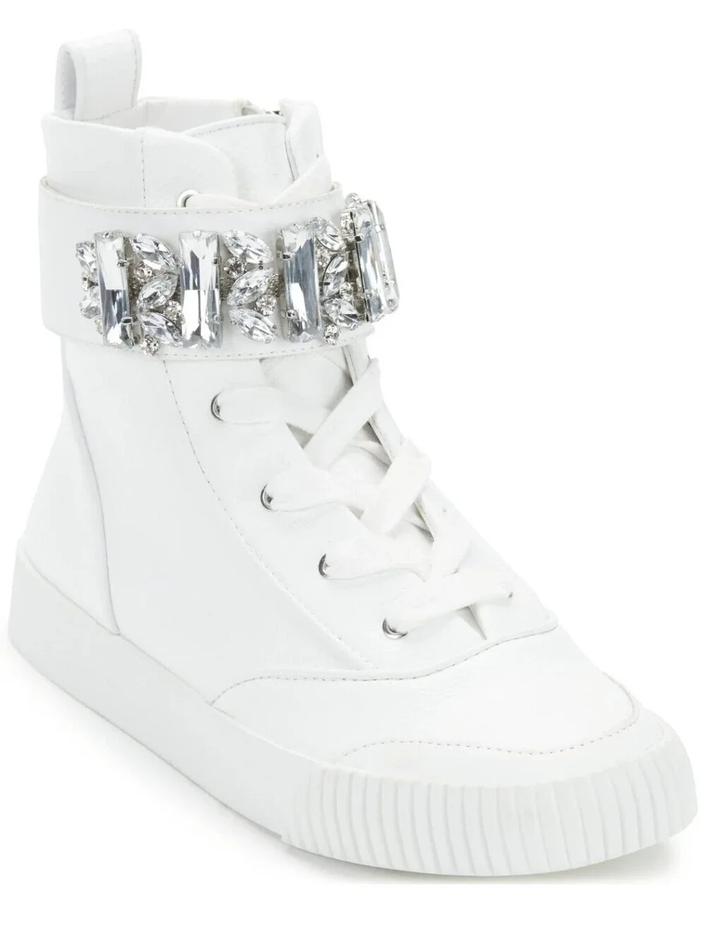 Karl Lagerfeld Paris Womens Jeren Buckled High-Top Sneakers Jeweled Size 7.5 NEW